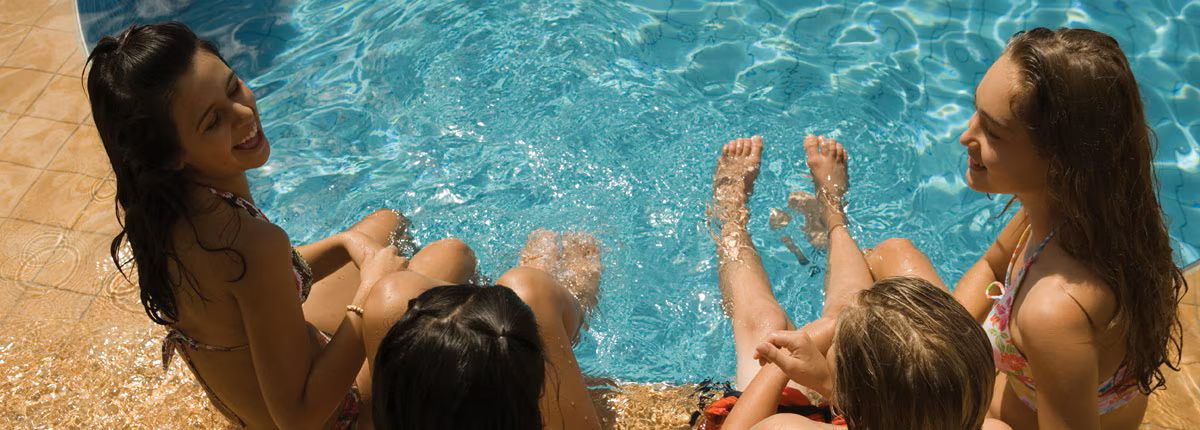 The pool deck at sea