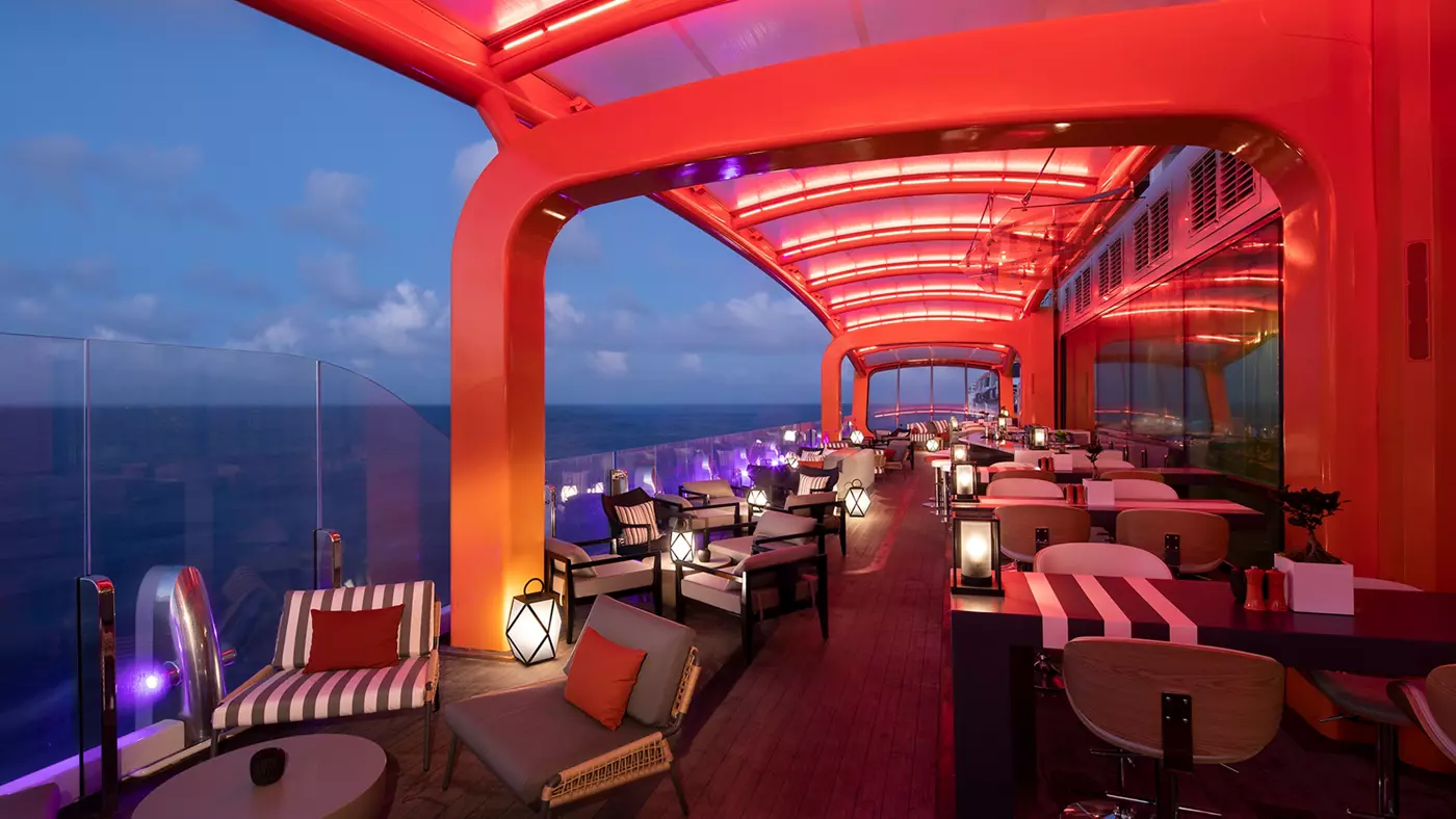 Magic Carpet, the cantilevered bar on Celebrity Edge