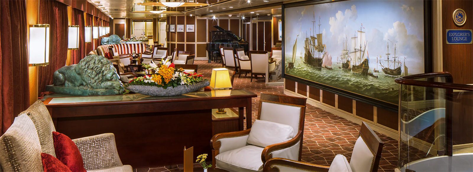 The Explorer’s Lounge on board