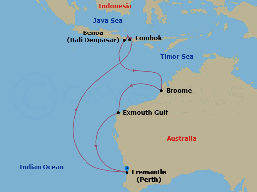 Route map: Western Australia & Indonesia