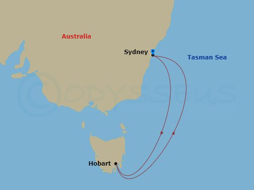 Route map: Tasmania Getaway