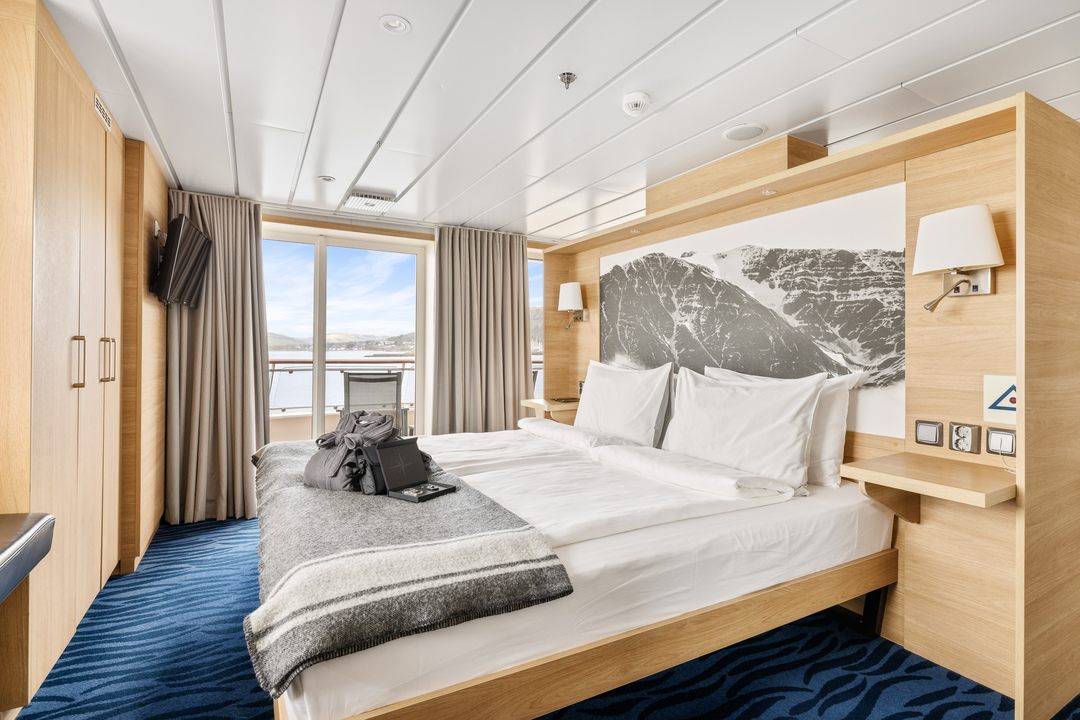An Expedition Suite balcony cabin