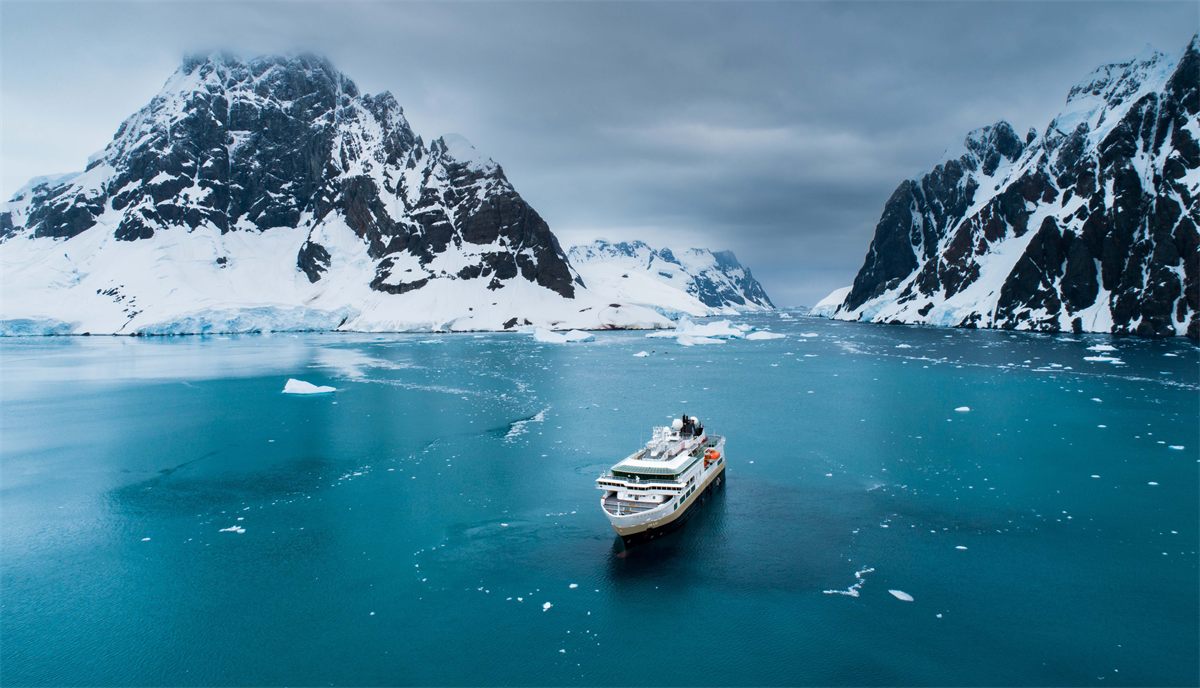 MS Fram in the Lemaire Channel, Antarctica