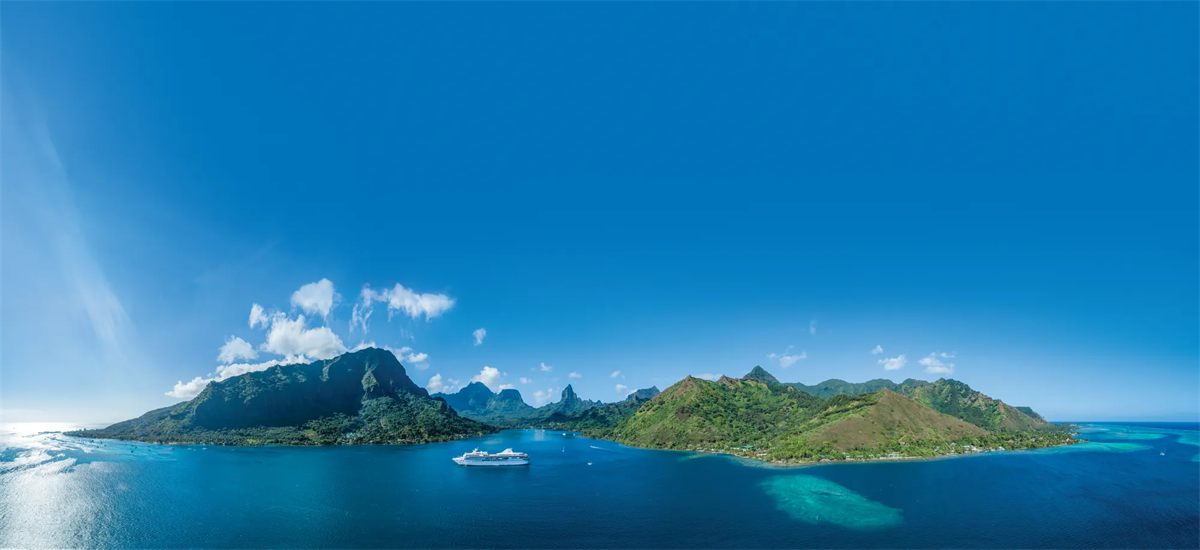 m/s Paul Gauguin at anchor off Moorea