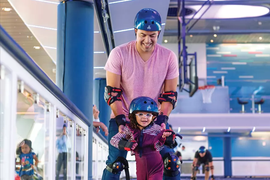 Roller skating at SeaPlex on Royal Caribbean