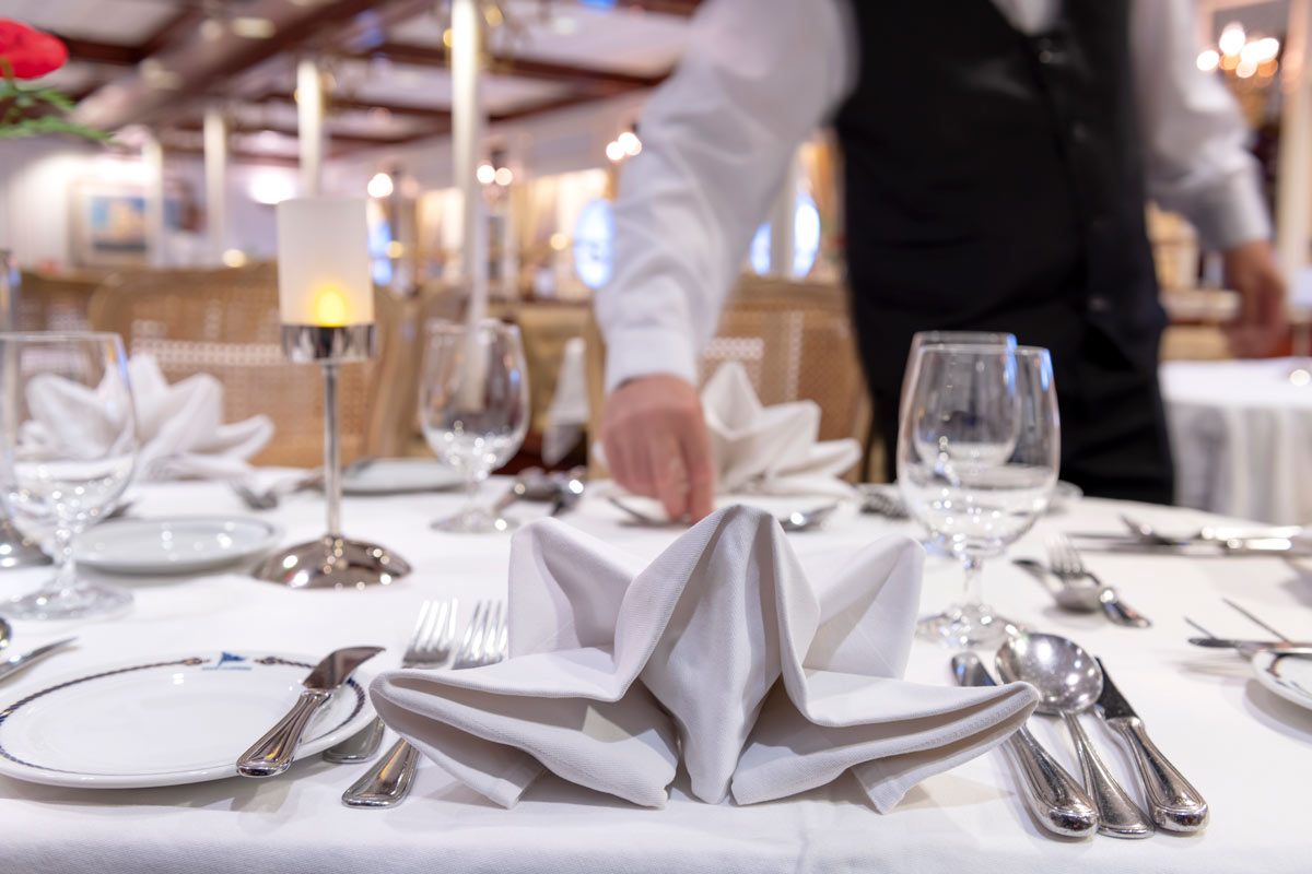 The Clipper Dining Room set for dinner